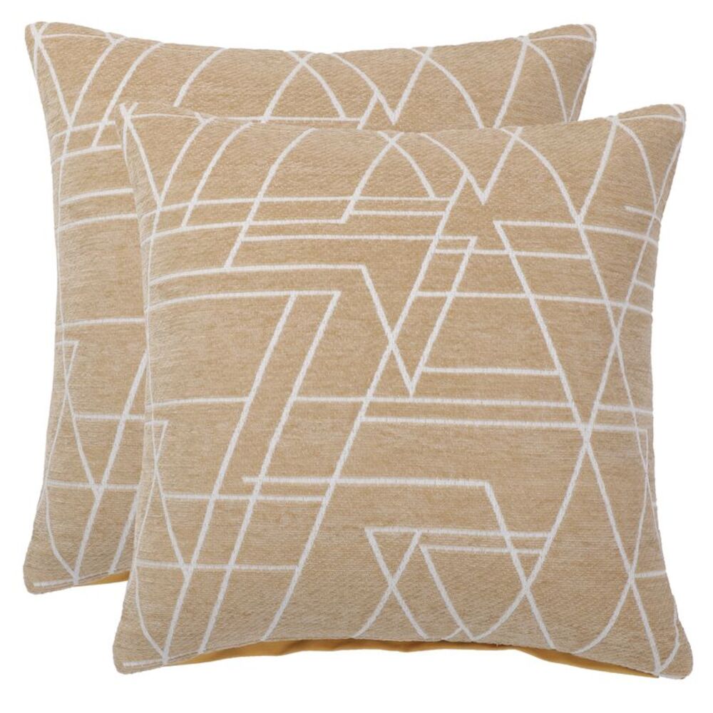 2pcs Polyester Cover Sofa Throw Pillow Case Pale Brown
